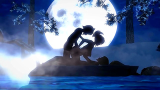 Anime Beauty Seduces Black Lover with Insatiable Blowjob Swallows Hard