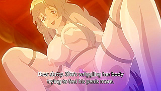 Bound helpless, slutty anime vixen takes massive load after intense teasing