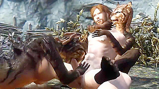 Panther Woman Craves Wild Outdoor Pleasure in Skyrim Forest Adventure
