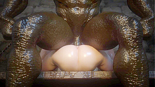 Beautiful Kunoichi Taken Twice by Orcs in Dark Dungeon Depths