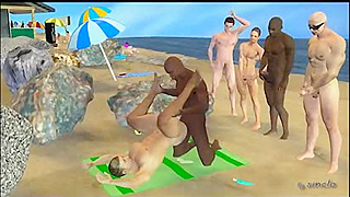 Steamy Big Dick interracial Anal Fun Under the Sun – Hot Beach Encounter
