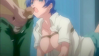 Short-Haired Enjoys Rough Hentai Gangbang Action