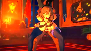 Green-Haired Seductress Takes Glory Hole Delight in Spicy Hentai Play
