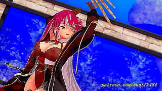 Marina Ignites Steamy Dance Fantasy – Realistic 3D HoloLive Heat Unleashed