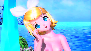 Rin Kagami Explores Forbidden Pleasures in Neon-Lit Project Diva Fantasy