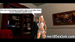 Blonde Bombshell Masturbates Takes Hard Cock in 3D Fantasy