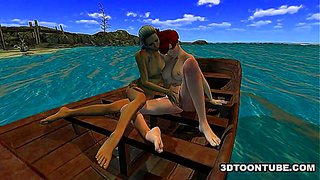 Sultry Fox Girl Pleasured by Lesbian Lover on Sailing Adventure