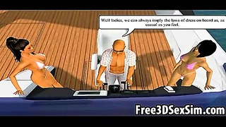Hot 3D Cartoon Babes Seduce Each Other on a Steamy Boat Ride Adventure