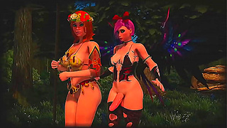 Shemale Fairy Dominates Busty Amazon in Steamy Forest Encounter – 3D Hentai Fantasy