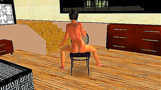 Beautiful Animated Teen Strips Down in Seductive 3D Fantasy Scene
