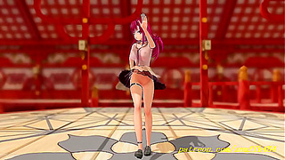 MMD Marine Dances Solo in Virtual Paradise – Hololove Fantasy Unleashed
