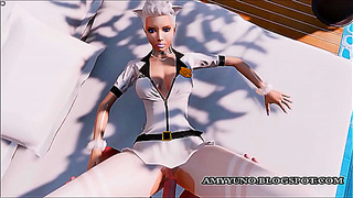 White Officer VR Babe Pleasured in Steamy Cybersex Encounter