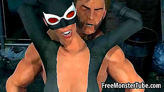 Catwoman Takes Wolverines Wild Ride Outdoors – Steamy 3D Encounter