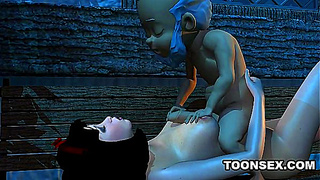 Voluptuous 3D Beauty Pleasured by Petite Lovers Throbbing Cock
