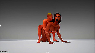 Cute Boy Pleasures Dark Beauty in Steamy Hentai Encounter