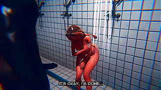 Gym Teacher Takes Student in Steamy Shower Encounter (3D Hentai)