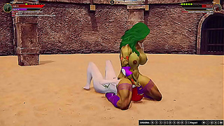 Jennifer Walters Battles Neri in Steamy Naked Fighter Showdown