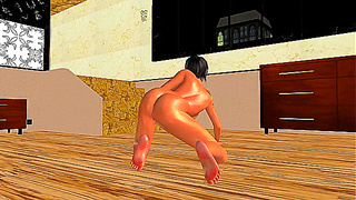 Beautiful Animated Babe Strips Down in Seductive 3D Hentai Fantasy