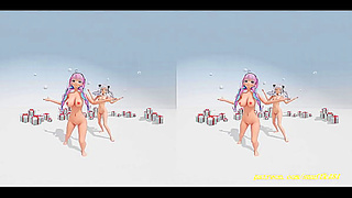 AquaSon Dances Sensually in VR180 MMD Nude Performance