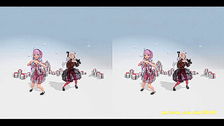Aqua Sonic Dances in VR180 MMD 3D Fantasy Performance