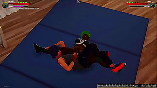 Lacey Punk Faces Off Against Saniah in Naked Fighter 3D Showdown