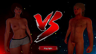 Ellen Battles Travis in Steamy Naked Fighter 3D Showdown