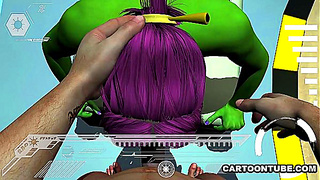 Alien Beauty Takes Hard Cock: Busty Blowjob Pussy Pound (POV)