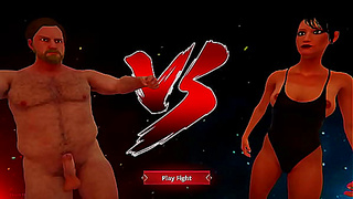 Ethan Battles Rachel in Steamy Naked Fight 3D Showdown