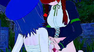 Kaenbyou Rin Dominates Yoshika Miyako in Fierce Futanari Encounter