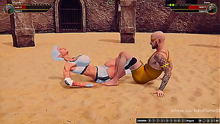 Broadzilla Battles Aaron Bare in Naked Fighter 3D Showdown