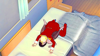 Raven from Teen Titans Seduces Mysterious Red-Suited Man in Hot Hentai Tryst