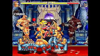 Blaire Dominated by Wild Fighters in Steamy Hentai Mugen Orgy