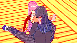 Zero Two Pleasured by Unlikely Lover in Steamy FranXX Encounter