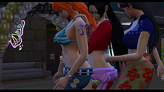 Nami, Hancock Robins Steamy Tryst in One Piece Desire