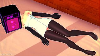 Wet Towel Fantasy: TV Girl Craves Big Cock Playtime – Hentai Delight
