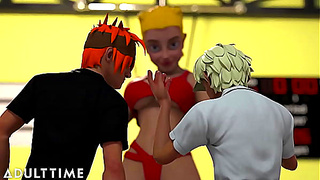 Big-Titted Gym Sensei Teaches Blowjob Lessons in Horny Classroom Action