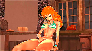 Nami Explores Pleasure in a Pirate Bar – One Piece Hentai Adventure