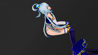 Aqua Seduces with Slow, Sensual Dance Striptease Fantasy