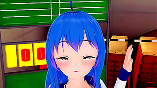 Blue-Haired Beauty Fully Dicked Down Creampied in Steamy Hentai – Koikatsu