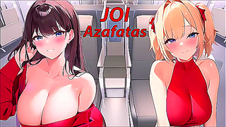 Stewardess JOI Hentai Fantasy – Hot Plane Action in Spanish Style