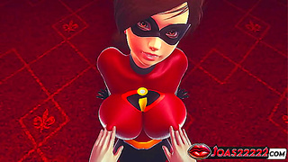 Helen Parrs Steamy Pleasure: Breastplay Oral Delight in The Incredibles