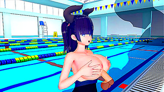 Swimming Rivalry Ignites Steamy Demon Encounter in 3D Hentai