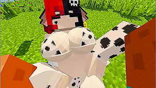 Jenny Takes Cow-Themed Milf to Bed for Wild Hentai Ride