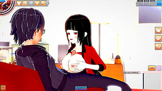 Yumeko Jabami Enjoys Wild Cock Riding Deep Throating in Hentai Fun