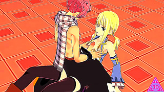 Lucy Pleasures Natsu with Blowjob Handjob in Horny Fairy Tale Fantasy