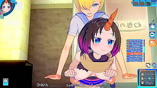 Elma Pleasured by Stranger in Steamy Public Bath – Dragon Maid Hentai