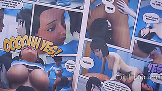 Two Cute Girls Dive Into Hentai Manga and Spark Steamy Lesbian Fun