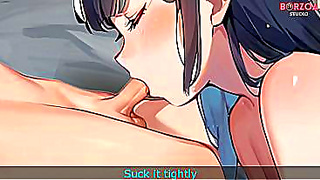 Stepsis Catches Me Jerking Off – She Joins In For Hot Hentai Fun