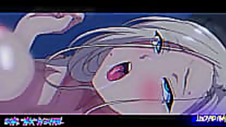 Starving Hentai Heroine Devours Cock and Takes Cum Shot Blast to Mouth