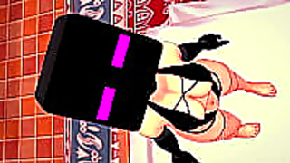 Endermask Struts in GFs Swimwear for Wild Hentai Pool Party Action